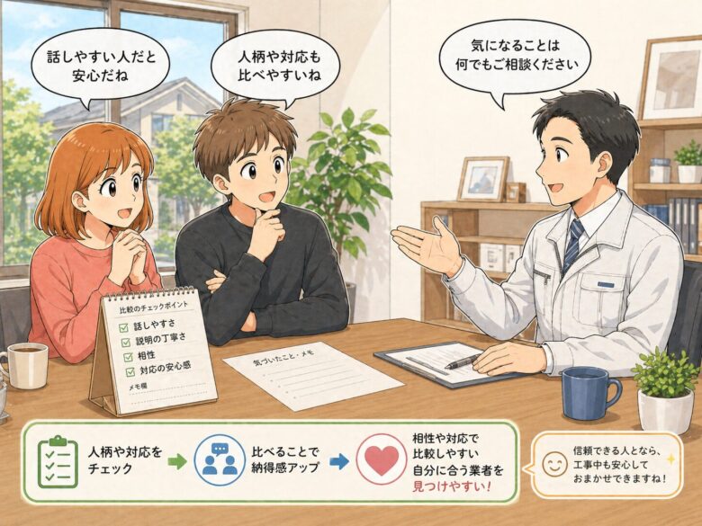 好印象なプランナーと和気あいあいと話す夫婦