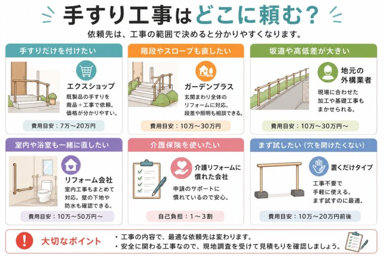 手すり工事はどこに頼む？